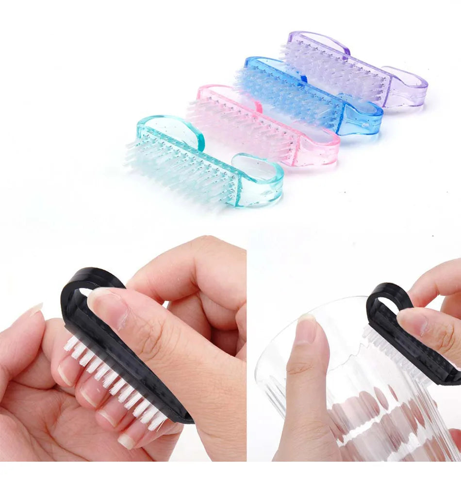 Top Cleaning Nail Brush Nail Art Plastic Soft Remove Dust Finger Care UV Gel Manicure Pedicure Tool Makeup Brushes Scrubbing