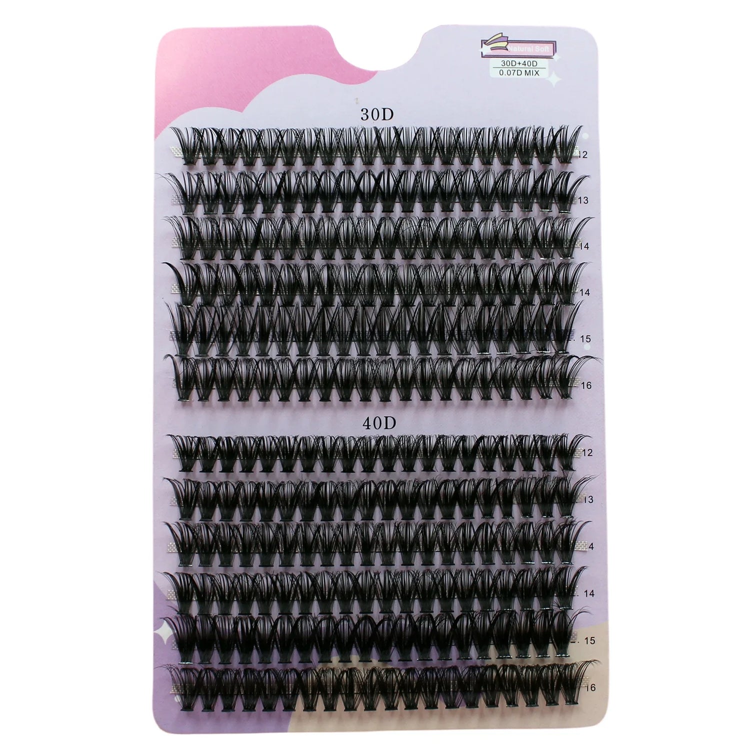 Cluster Lashes 30/40D Mix 12-16mm Eyelashes Extension Natural Thick Fake Eyelash 3D Russian Strip Individual Lashes Cluster