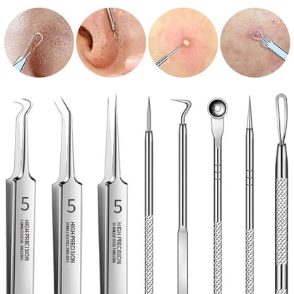 1/3/5/8Pcs Blackhead Removal Acne Clip Tweezers Beauty Face Health Salon Ultra-fine Pimples Needles Deep Cleaner Tatoo Supplies